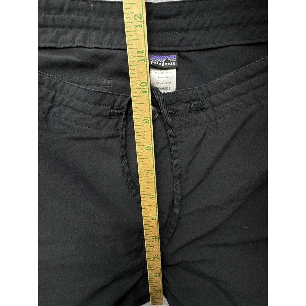 Patagonia Shorts Womens 12 Black Cargo Outdoor Drawstring Waist Pocket Hiking - Picture 4 of 14